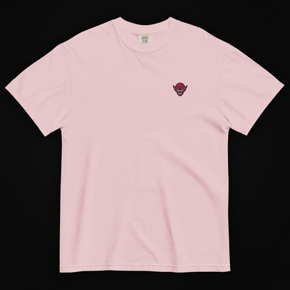 Hench Emblem Embroidery Unisex Garment-Dyed Heavyweight T-Shirt - Pink