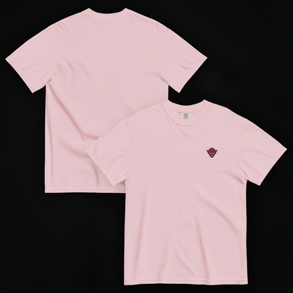 Hench Emblem Embroidery Unisex Garment-Dyed Heavyweight T-Shirt - Pink