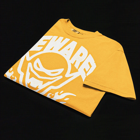 Beware - Unisex garment-dyed heavyweight t-shirt (Mustard)