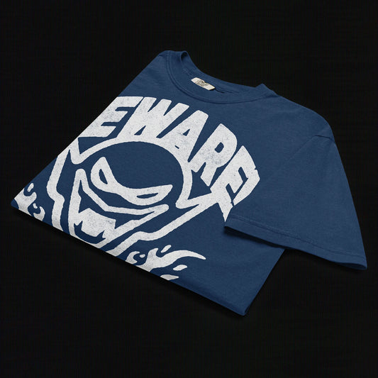 Beware - Unisex garment-dyed heavyweight t-shirt (True Navy)