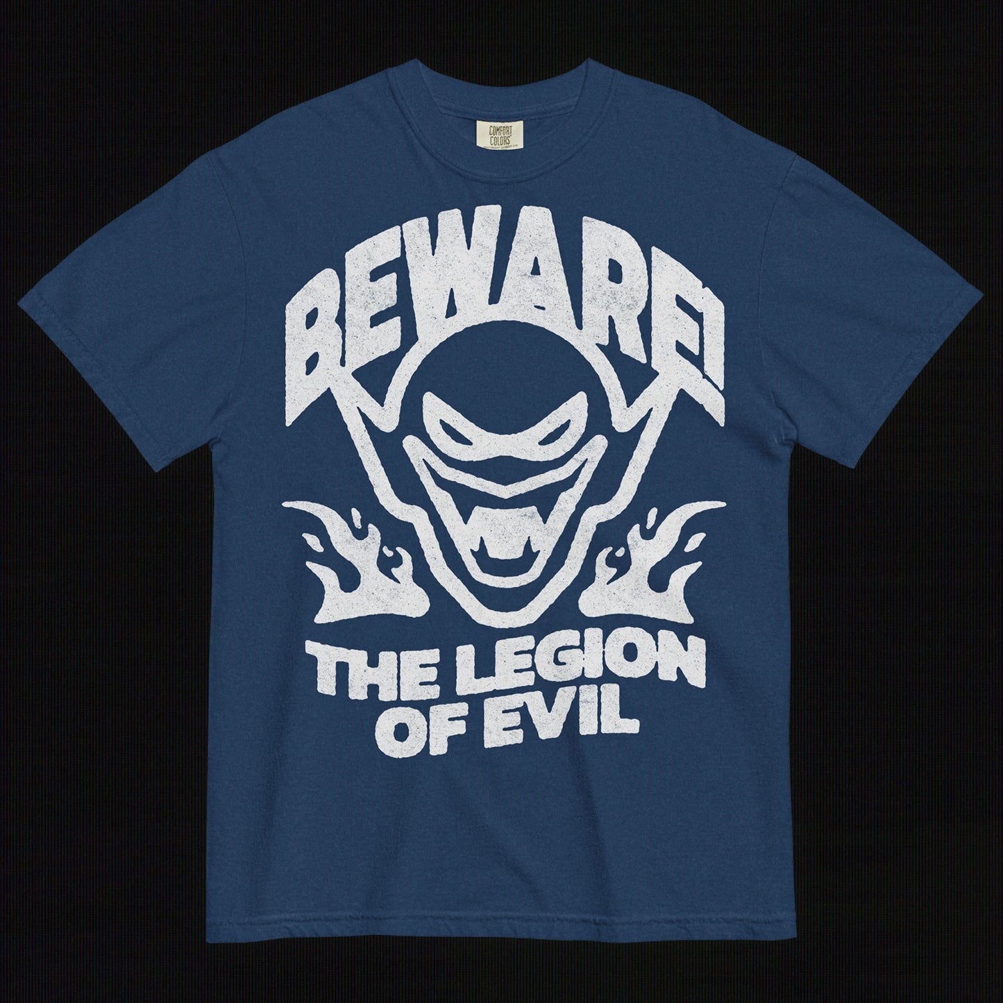 Beware - Unisex garment-dyed heavyweight t-shirt (True Navy)