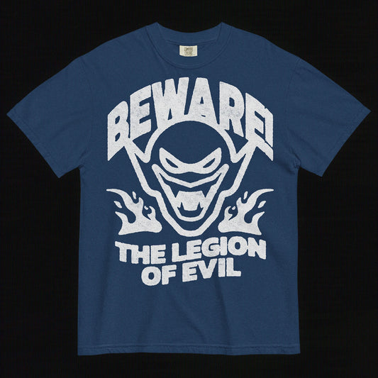 Beware - Unisex garment-dyed heavyweight t-shirt (True Navy)