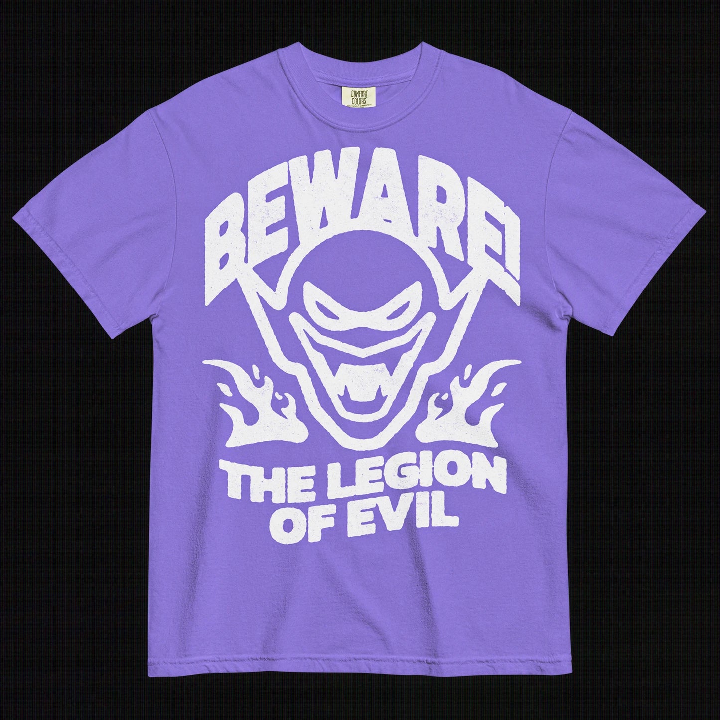 Beware - Unisex garment-dyed heavyweight t-shirt (Violet)