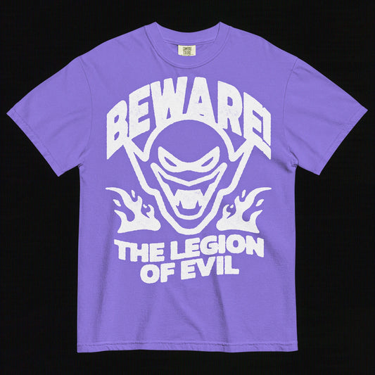 Beware - Unisex garment-dyed heavyweight t-shirt (Violet)