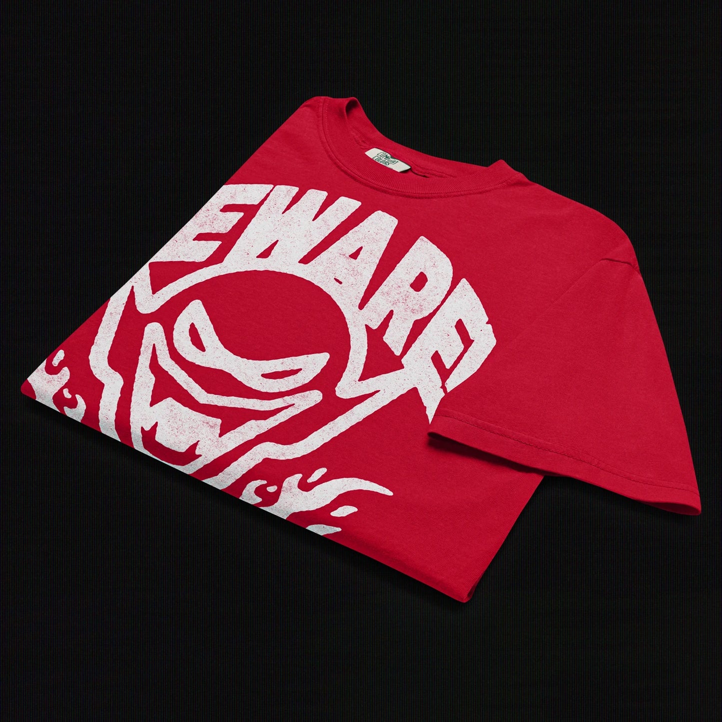 Beware - Unisex garment-dyed heavyweight t-shirt (Red)