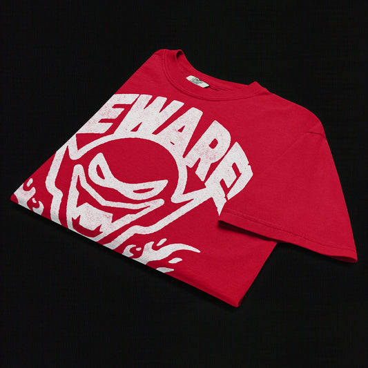 Beware - Unisex garment-dyed heavyweight t-shirt (Red)