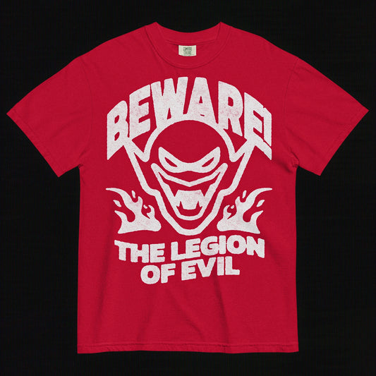 Beware - Unisex garment-dyed heavyweight t-shirt (Red)