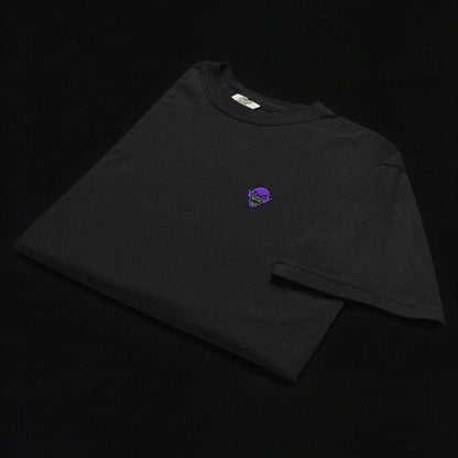 Hench Emblem Embroidery Unisex Garment-Dyed Heavyweight T-Shirt - Black