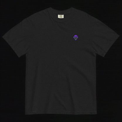 Hench Emblem Embroidery Unisex Garment-Dyed Heavyweight T-Shirt - Black