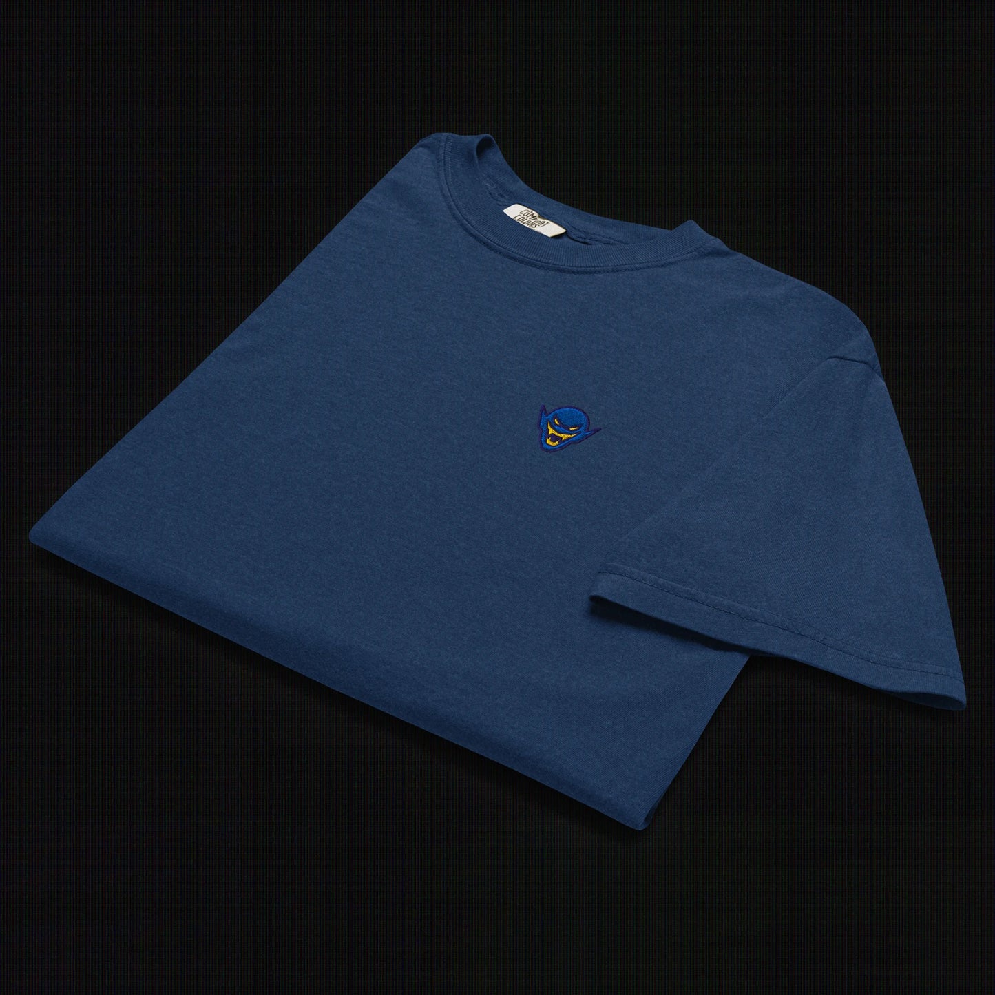 Hench Emblem Embroidery Unisex Garment-Dyed Heavyweight T-Shirt - Navy