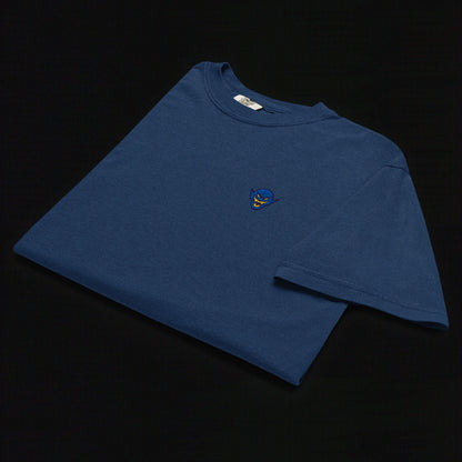 Hench Emblem Embroidery Unisex Garment-Dyed Heavyweight T-Shirt - Navy