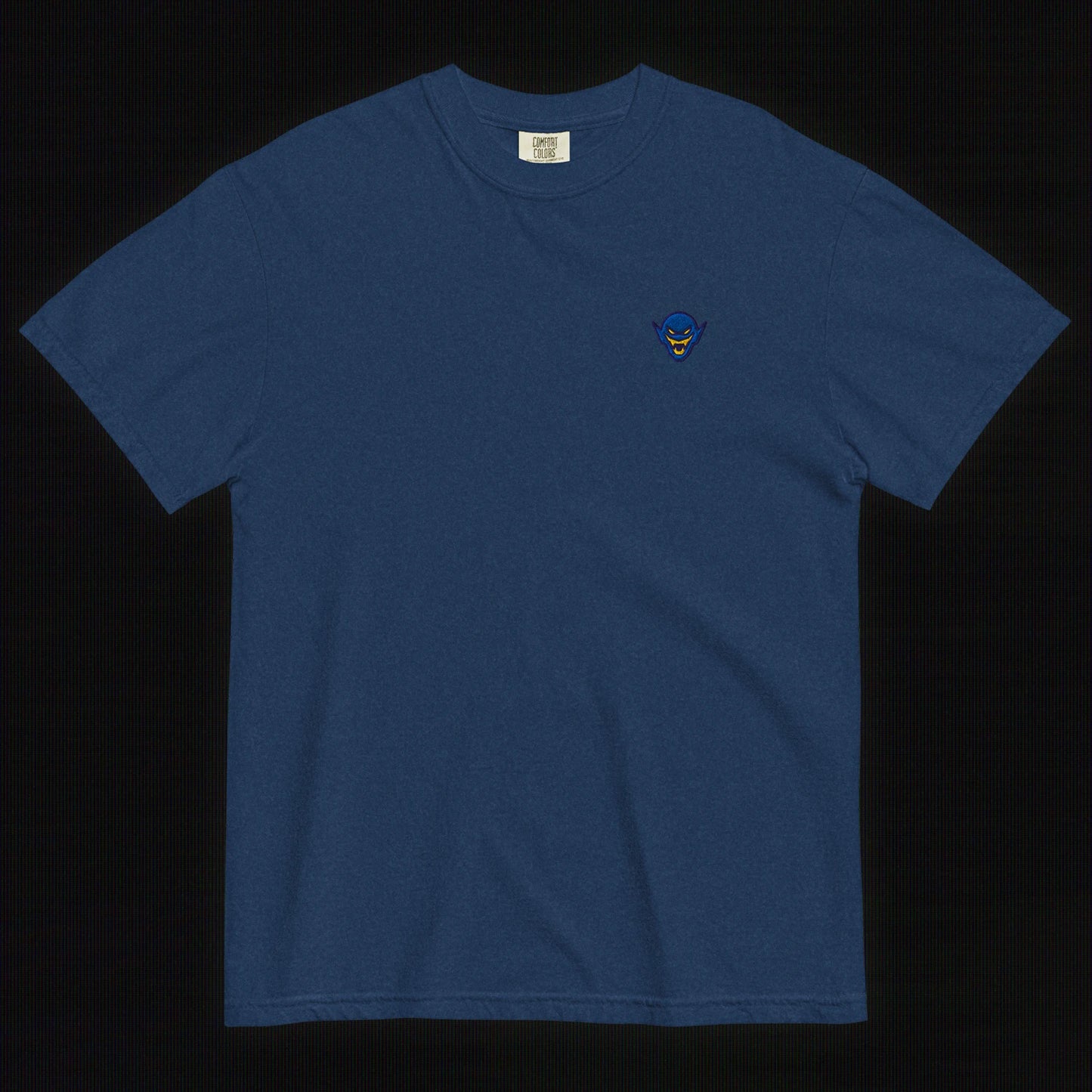 Hench Emblem Embroidery Unisex Garment-Dyed Heavyweight T-Shirt - Navy