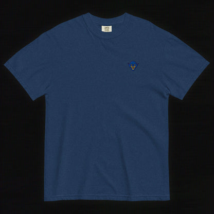 Hench Emblem Embroidery Unisex Garment-Dyed Heavyweight T-Shirt - Navy