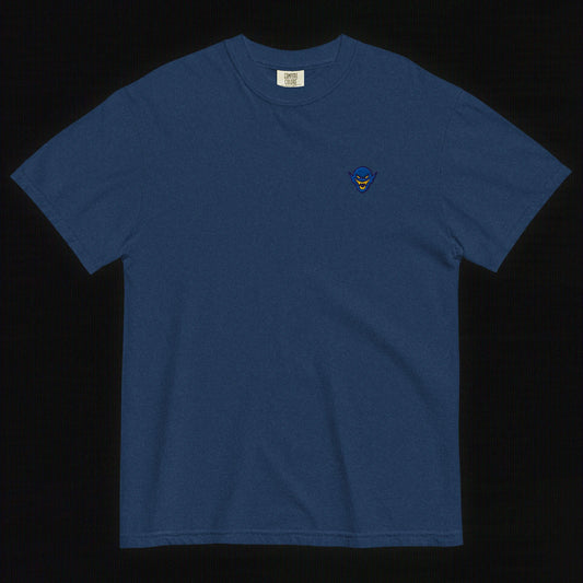 Hench Emblem Embroidery Unisex Garment-Dyed Heavyweight T-Shirt - Navy