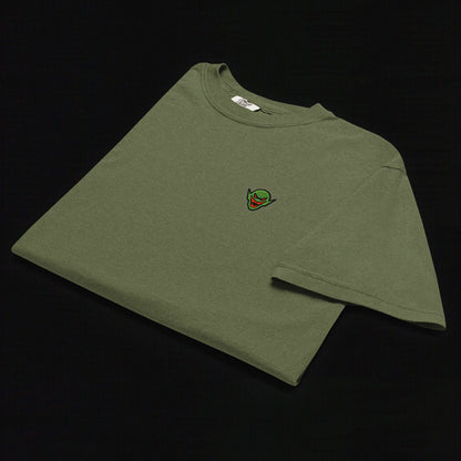Hench Emblem Embroidery Unisex Garment-Dyed Heavyweight T-Shirt - Green