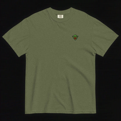 Hench Emblem Embroidery Unisex Garment-Dyed Heavyweight T-Shirt - Green