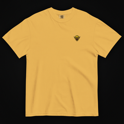 Hench Emblem Embroidery Unisex Garment-Dyed Heavyweight T-Shirt - Mustard