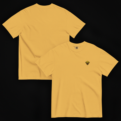 Hench Emblem Embroidery Unisex Garment-Dyed Heavyweight T-Shirt - Mustard