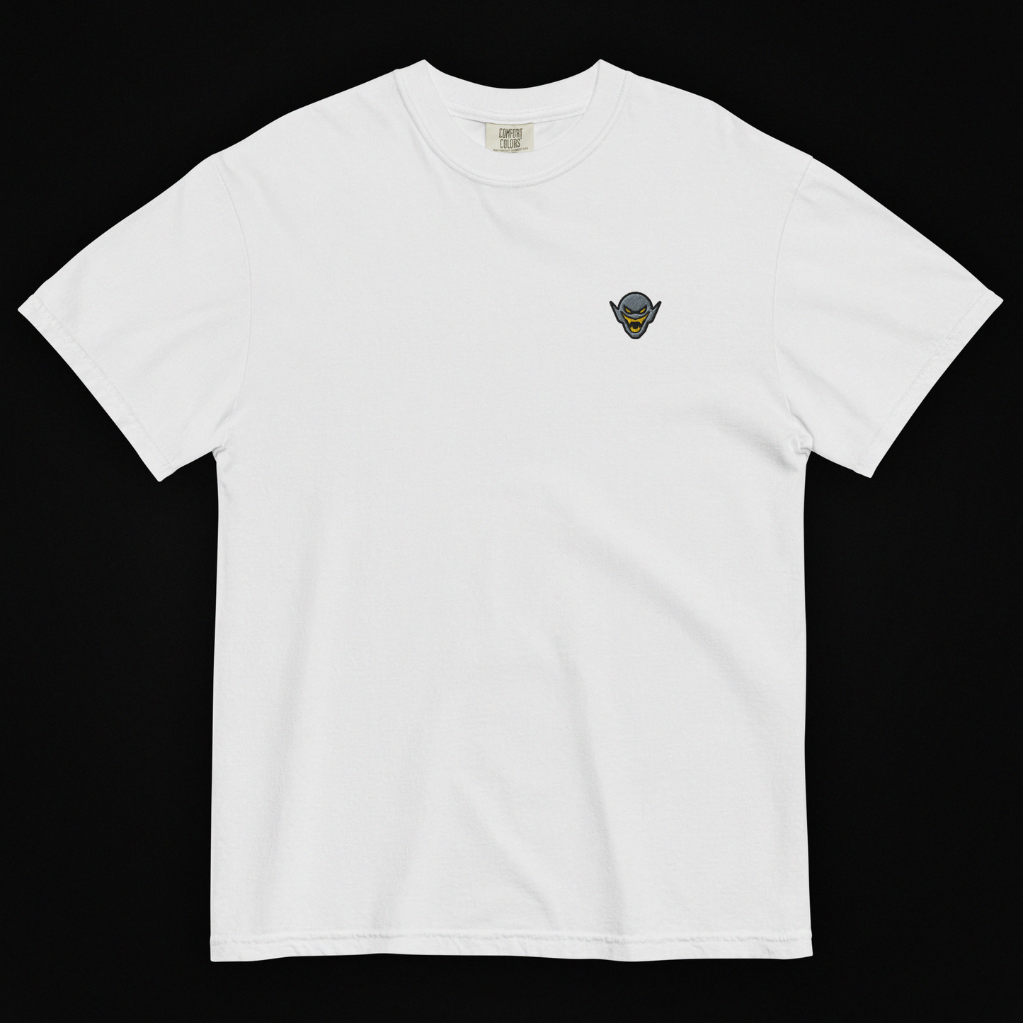 Hench Emblem Embroidery Unisex Garment-Dyed Heavyweight T-Shirt - White
