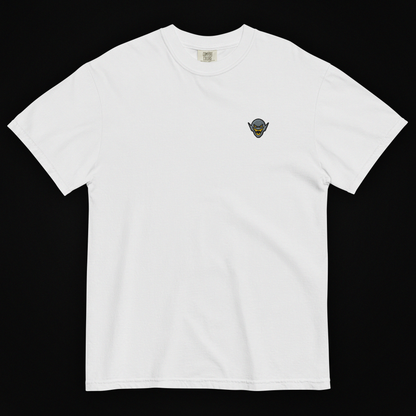 Hench Emblem Embroidery Unisex Garment-Dyed Heavyweight T-Shirt - White