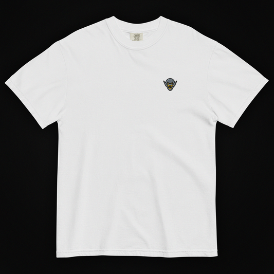 Hench Emblem Embroidery Unisex Garment-Dyed Heavyweight T-Shirt - White