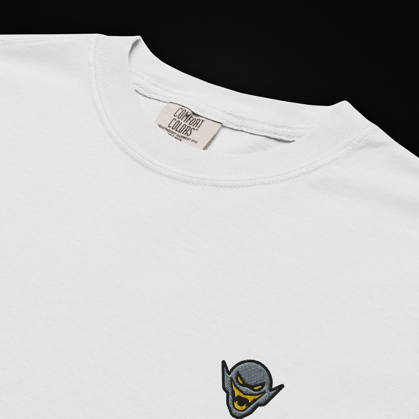 Hench Emblem Embroidery Unisex Garment-Dyed Heavyweight T-Shirt - White