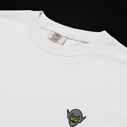 Hench Emblem Embroidery Unisex Garment-Dyed Heavyweight T-Shirt - White
