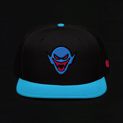Hench Emblem Embroidery - Aqua Blue / Black - Snapback Hat