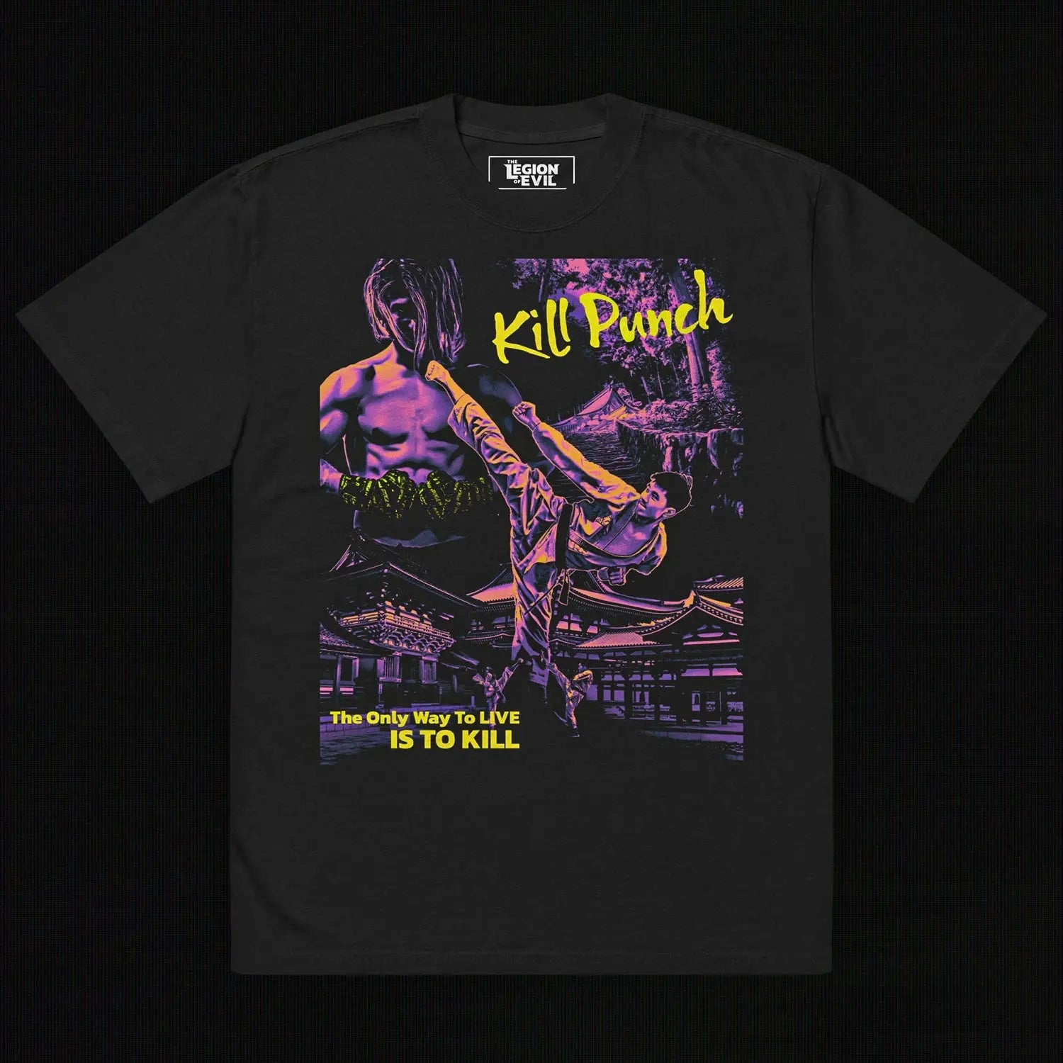 Kill Punch Oversized Tee (Purple + Yellow) The Legion of Evil