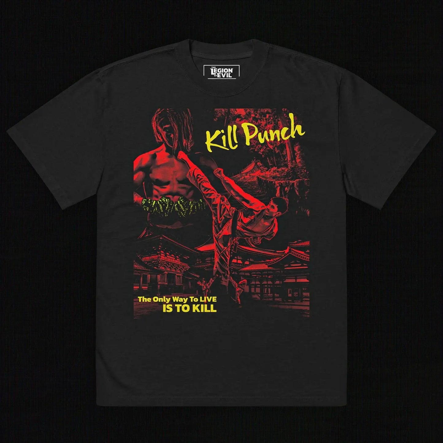 Kill Punch Oversized Tee (Red + Yellow) The Legion of Evil