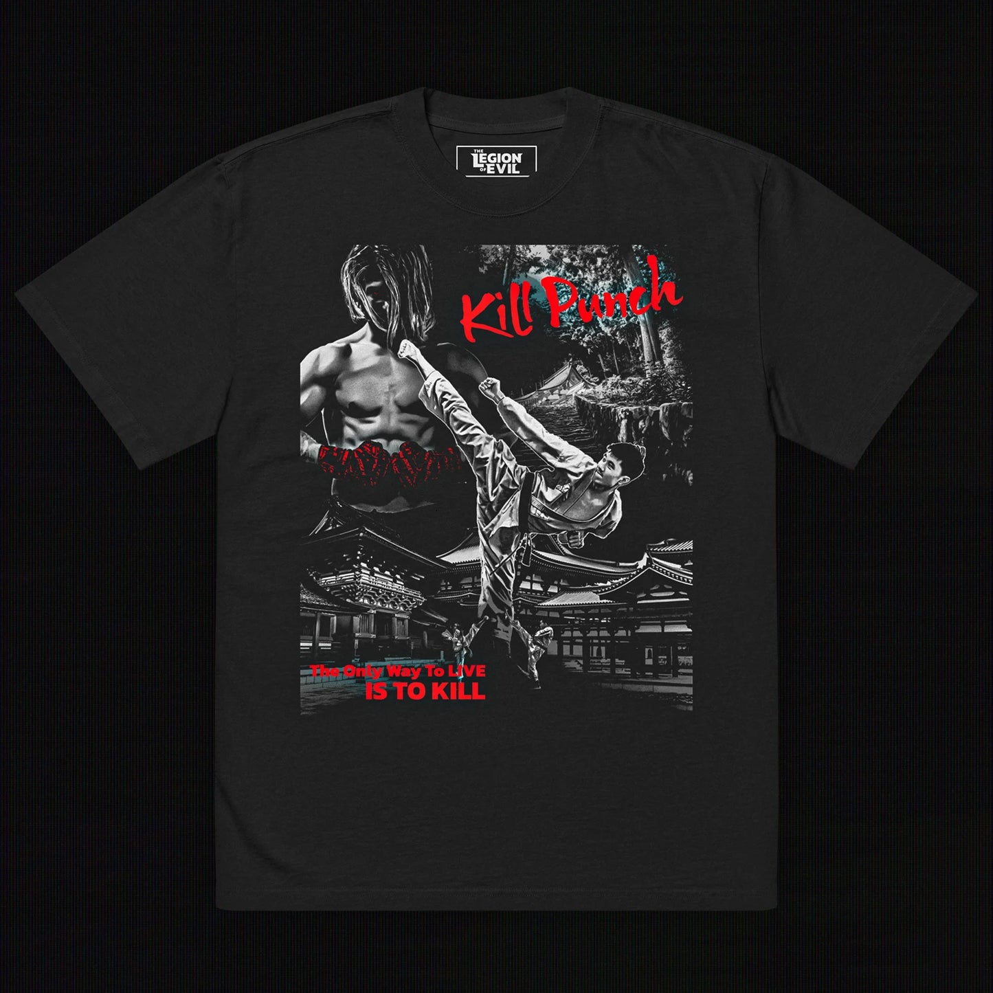 Kill Punch Oversized Tee (White + Red)