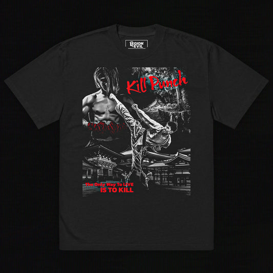 Kill Punch Oversized Tee (White + Red)