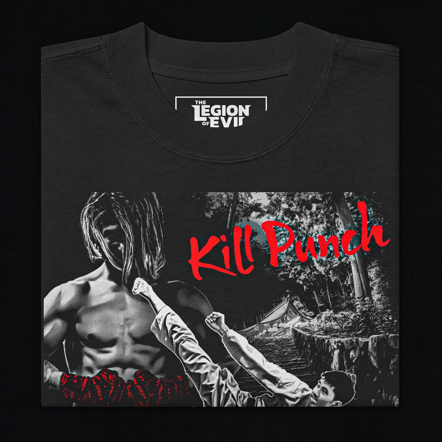 Kill Punch Oversized Tee (White + Red)