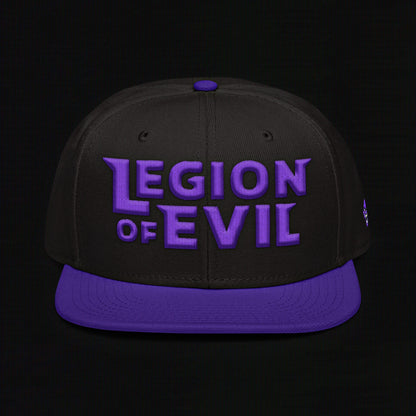 Legion of Evil - 3D Puff - Snapback Hat (Black/Purple)