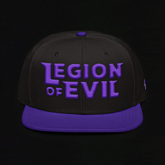 Legion of Evil - 3D Puff - Snapback Hat (Black/Purple)