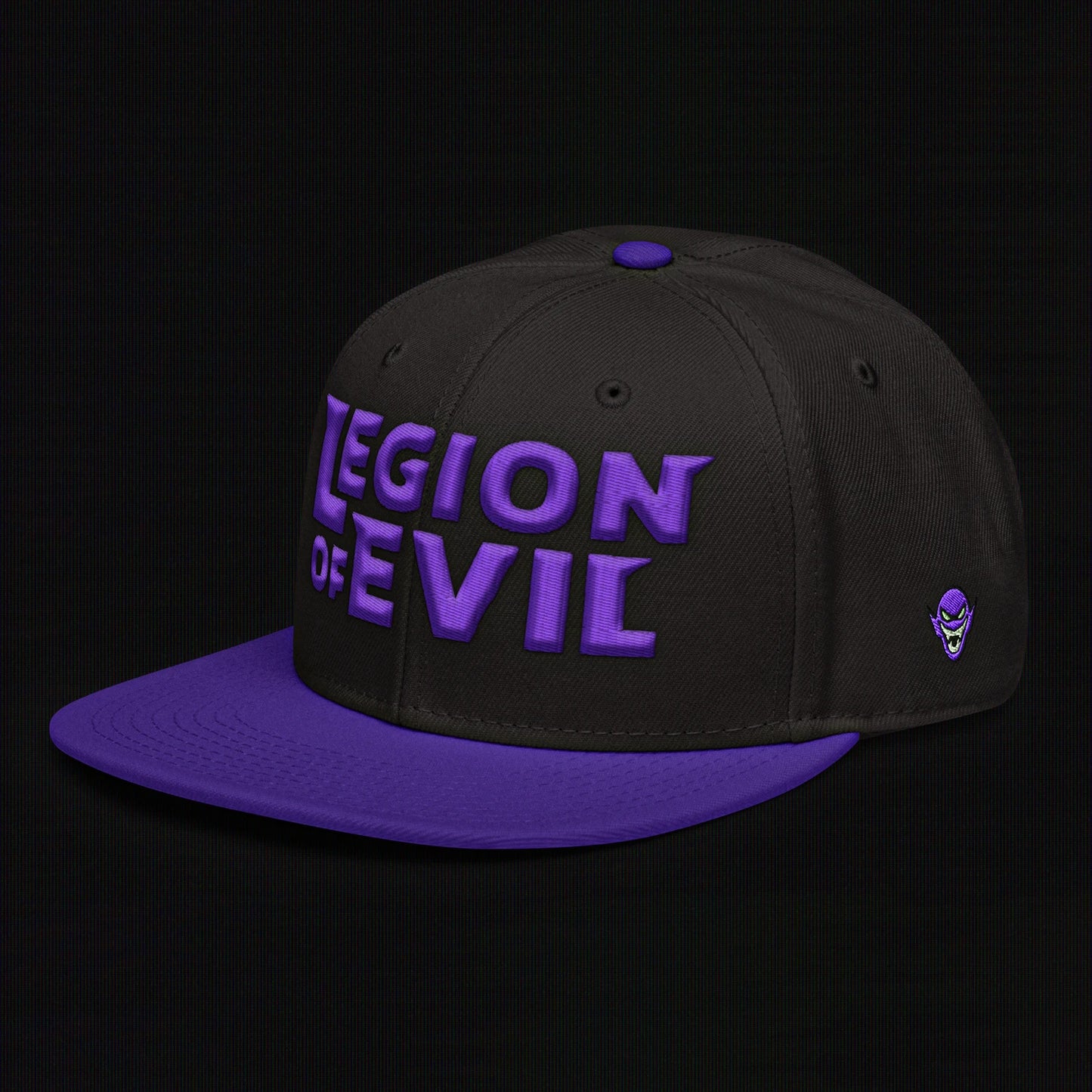 Legion of Evil - 3D Puff - Snapback Hat (Black/Purple)