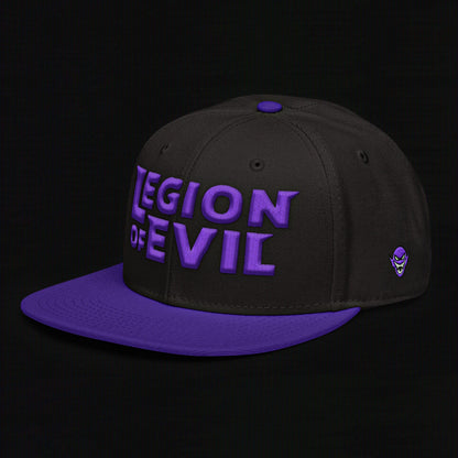 Legion of Evil - 3D Puff - Snapback Hat (Black/Purple)
