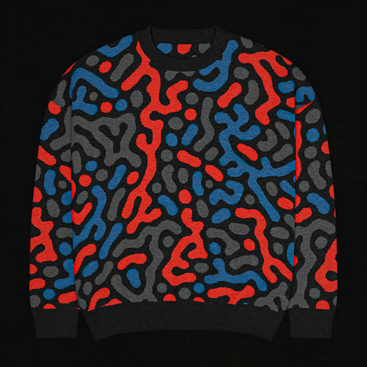 Legion of Evil - New Port Relaxed Fit Knit Sweater (Red Blue)