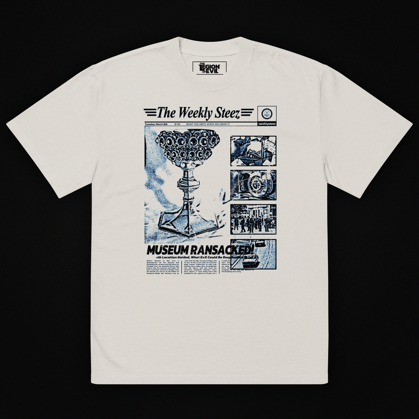 The Weekly Steez Oversized Faded Bone(White) T-Shirt