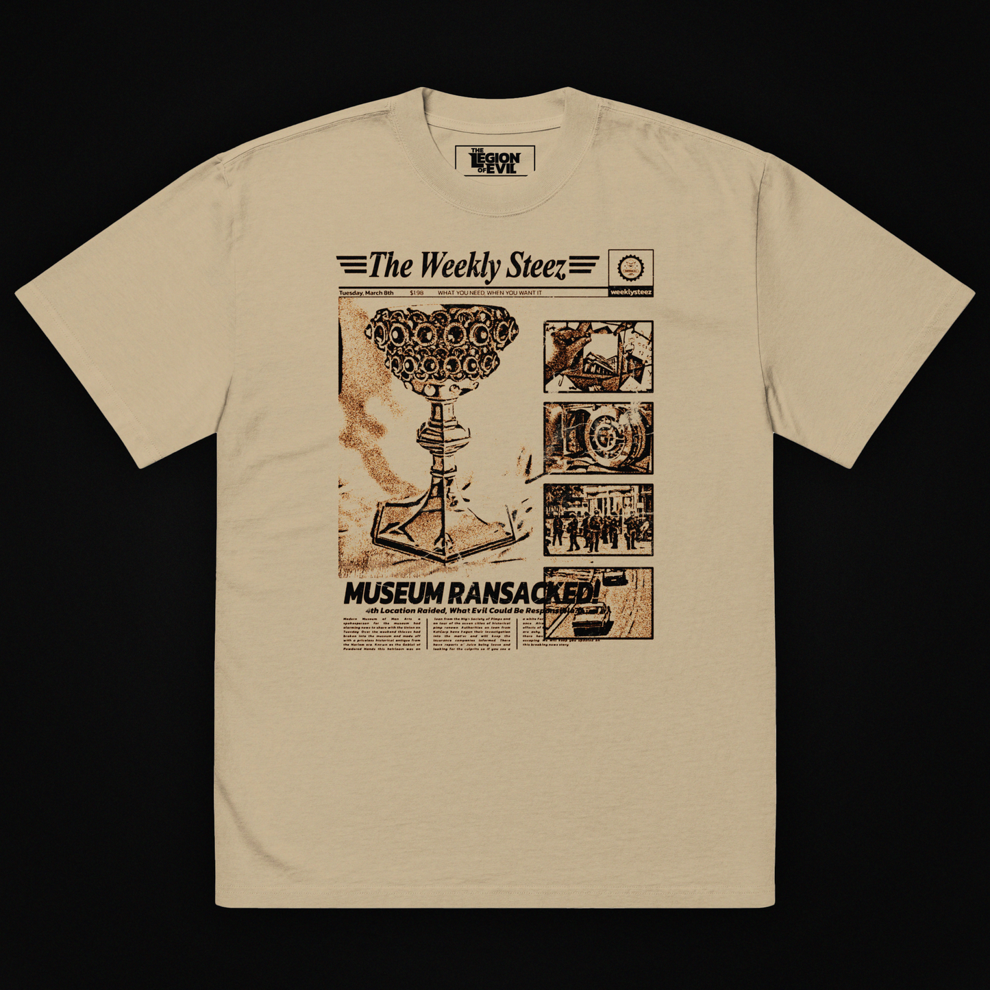 The Weekly Steez Oversized Faded Khaki T-Shirt