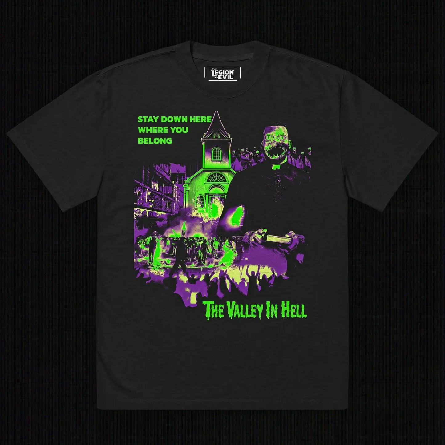 The Valley in Hell Oversized Tee (Green + Purple) The Legion of Evil