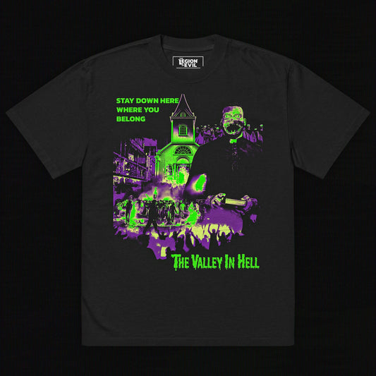The Valley in Hell Oversized Tee (Green + Purple)