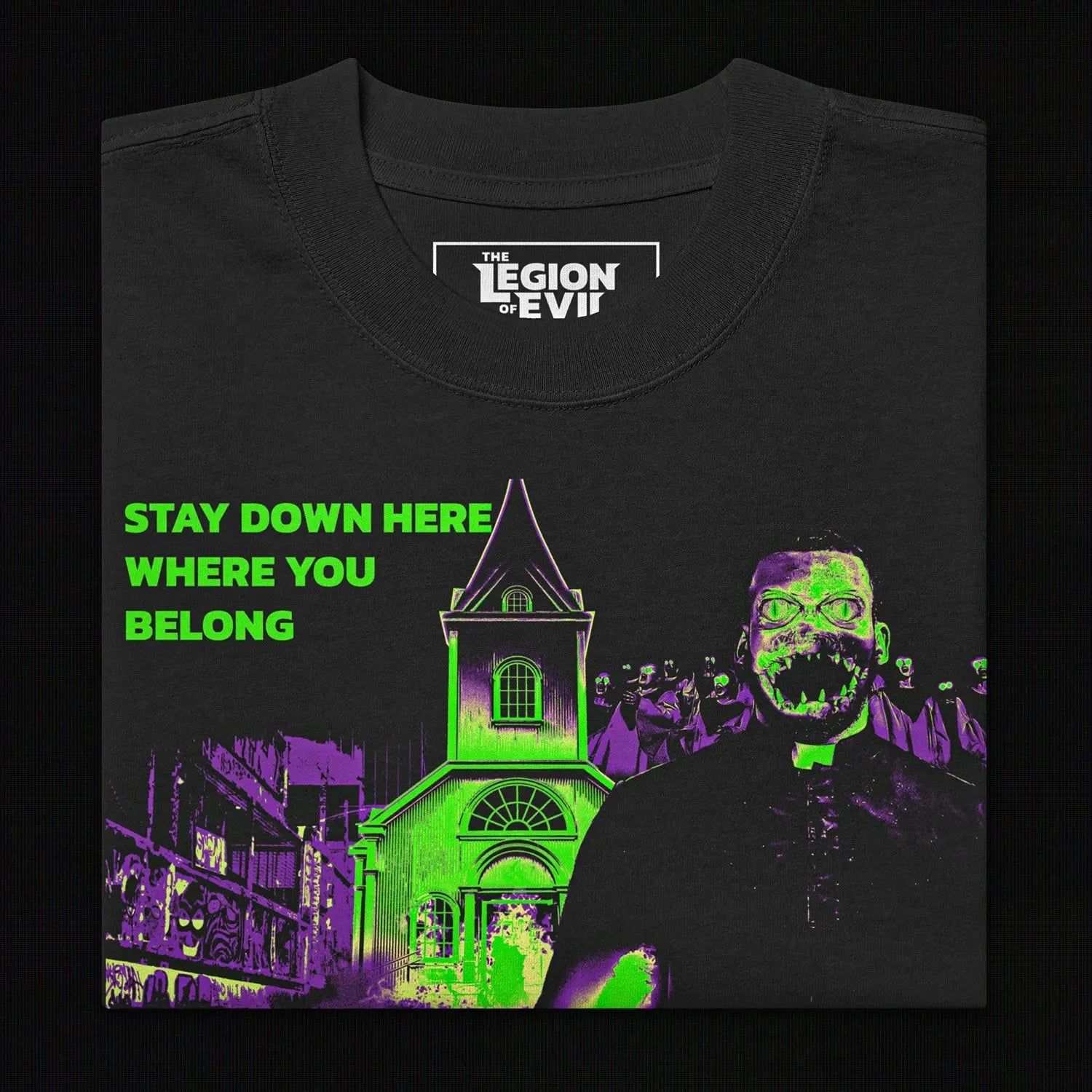 The Valley in Hell Oversized Tee (Green + Purple) The Legion of Evil