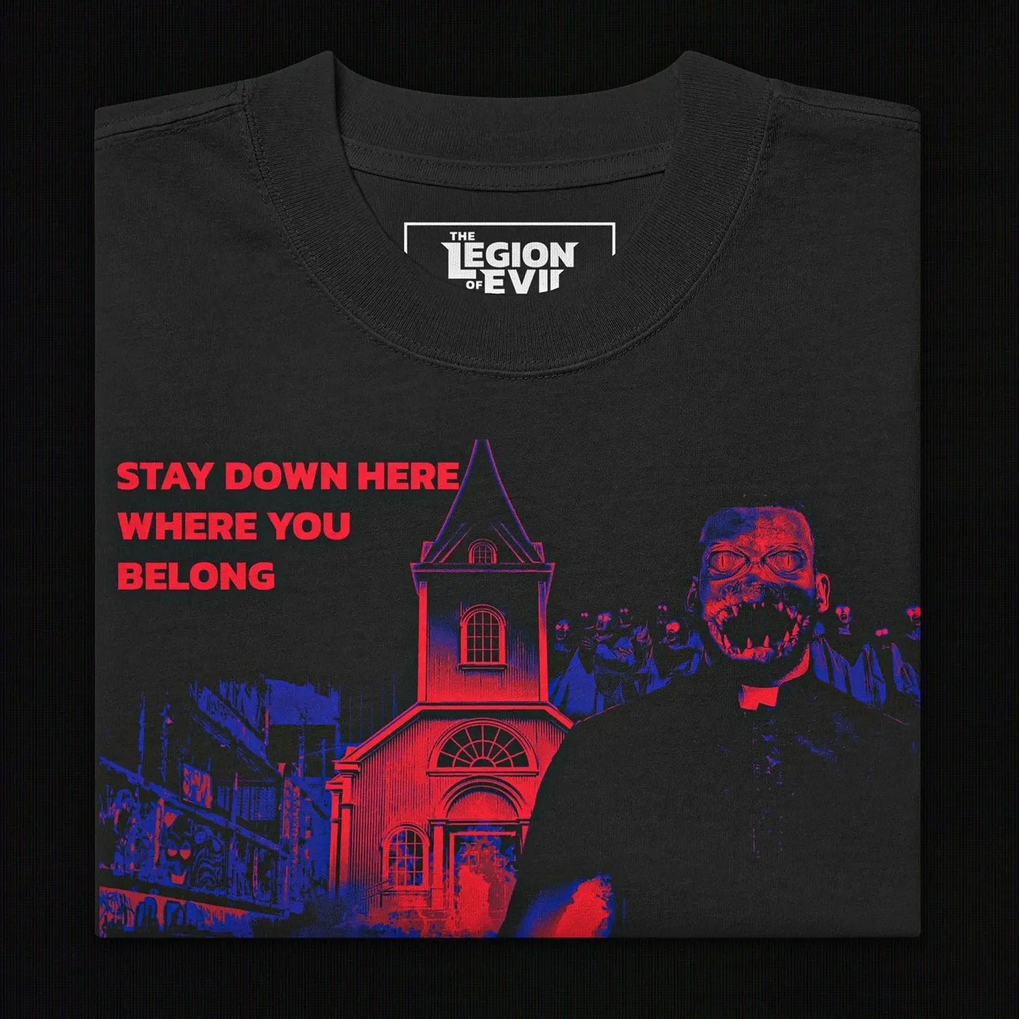 The Valley in Hell Oversized Tee (Red + Blue) The Legion of Evil