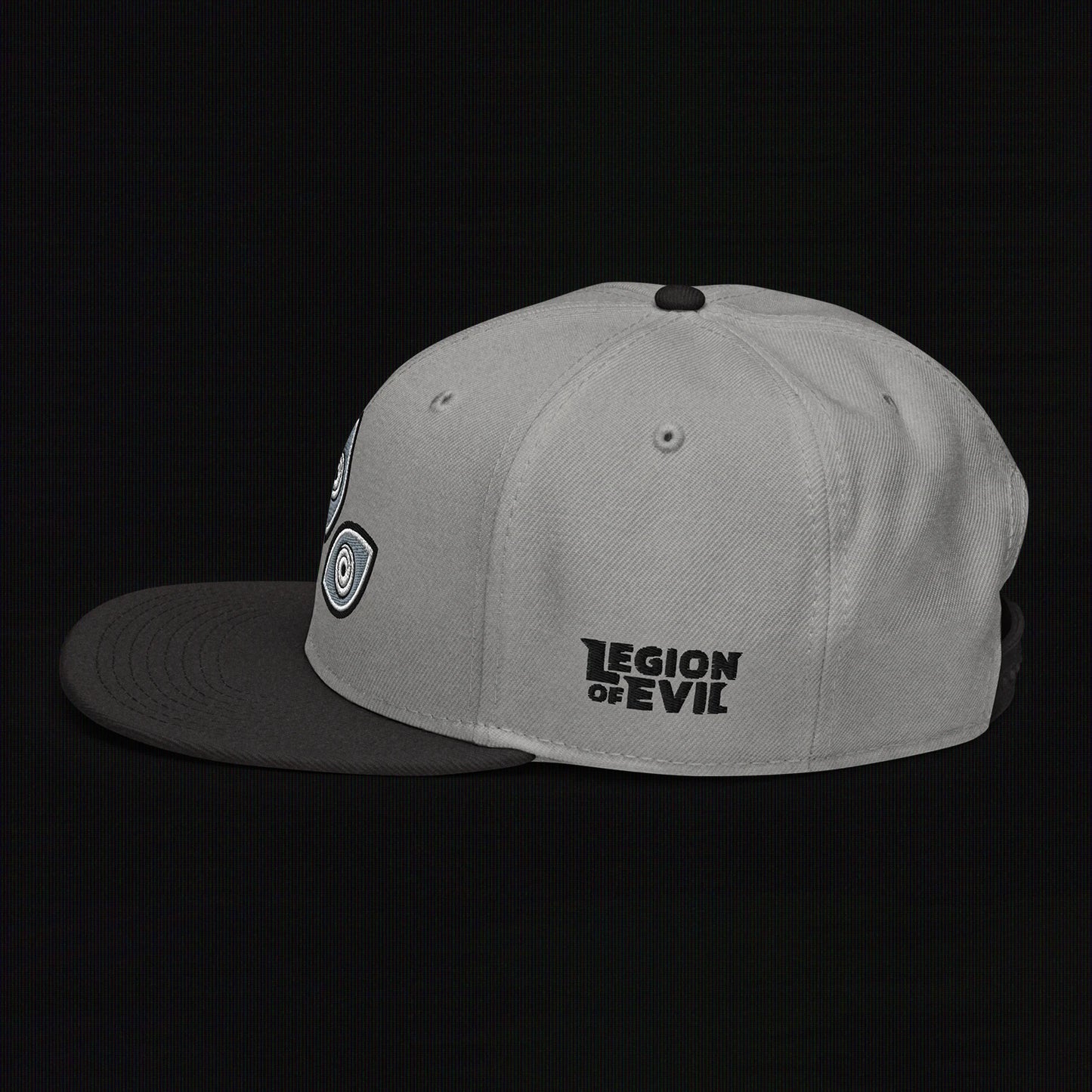 Triclops - Flat Embroidery - Snapback Hat (Gray/Black)