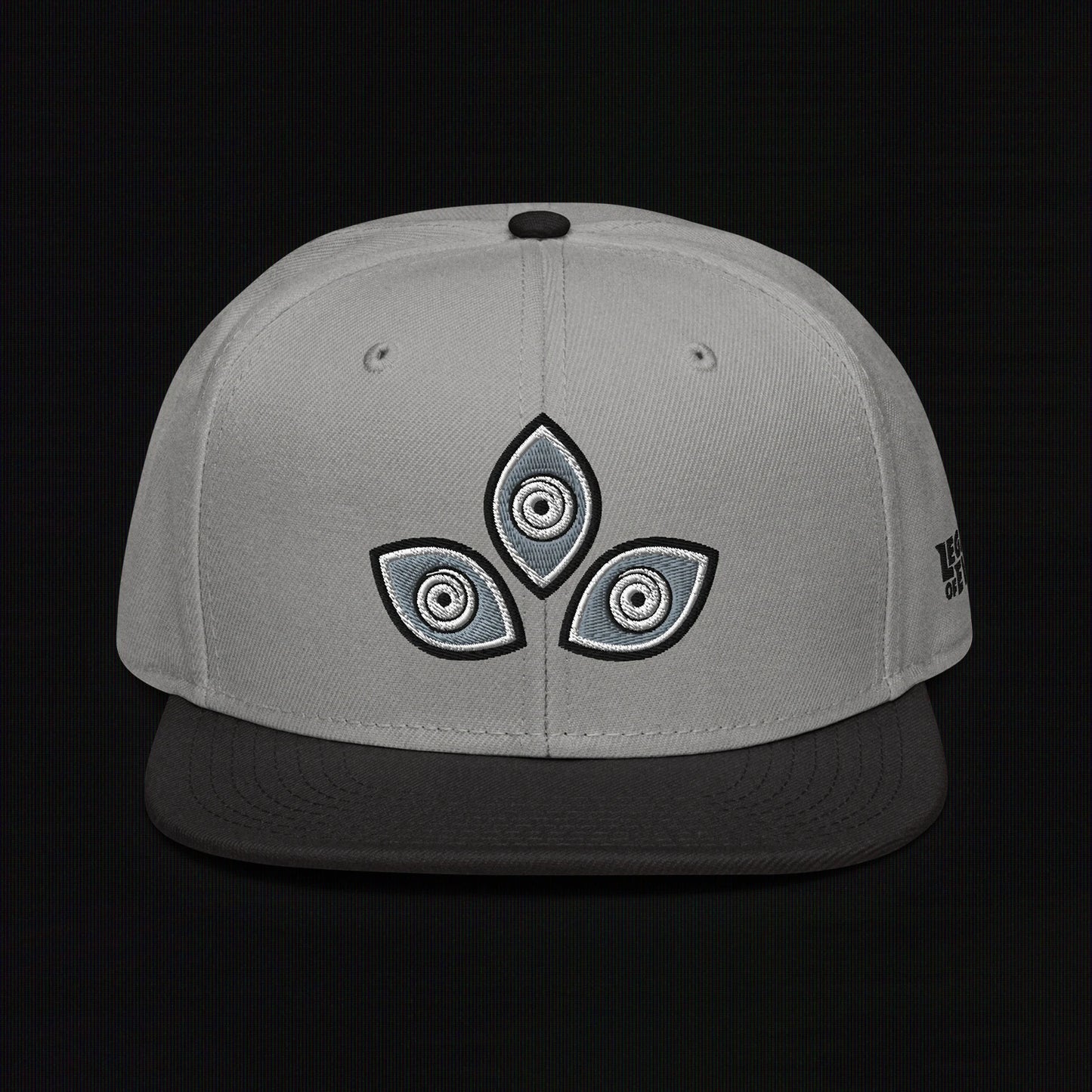 Triclops - Flat Embroidery - Snapback Hat (Gray/Black)