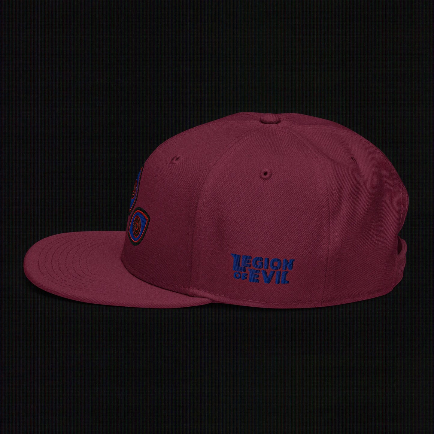 Triclops - Flat Embroidery - Snapback Hat (Maroon)
