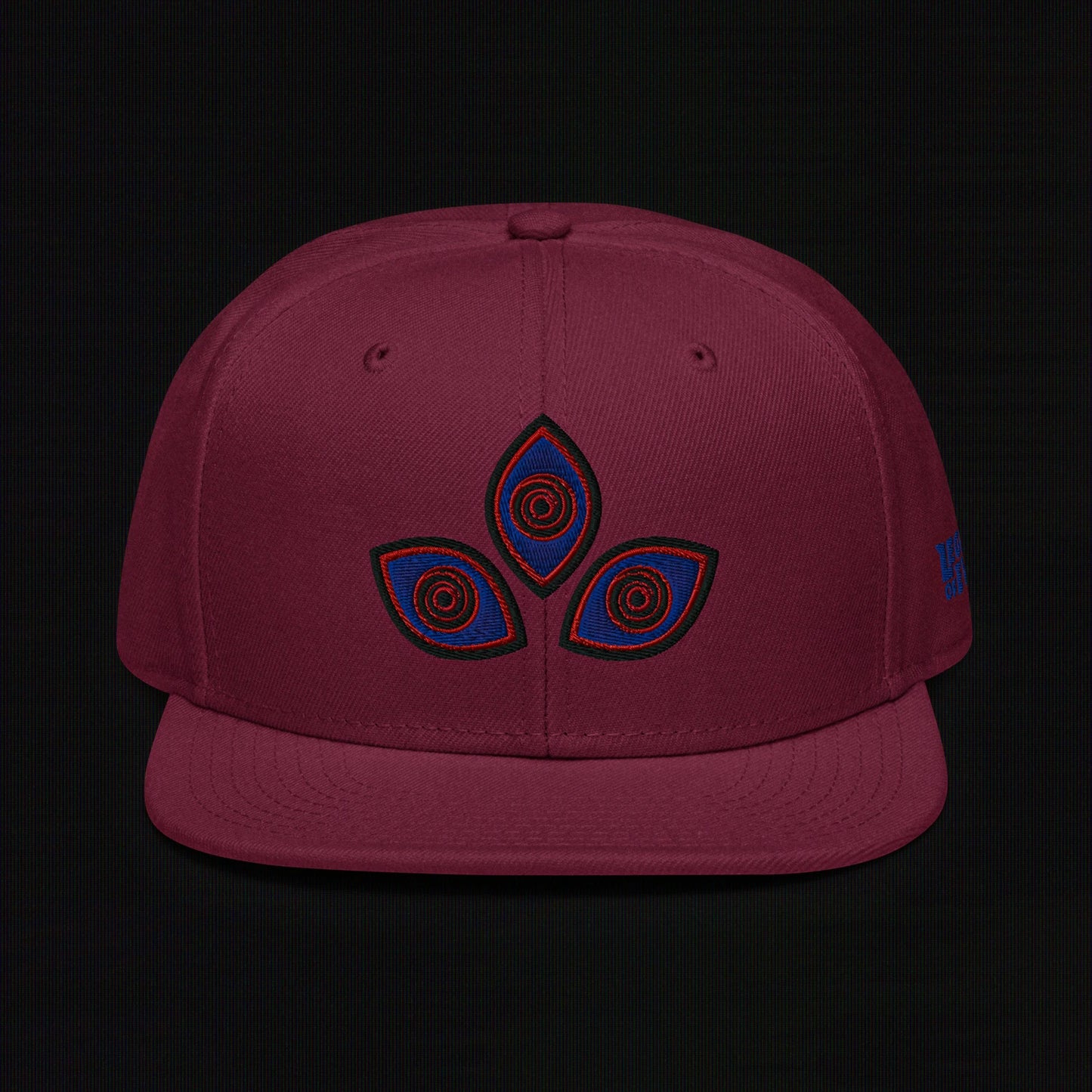 Triclops - Flat Embroidery - Snapback Hat (Maroon)