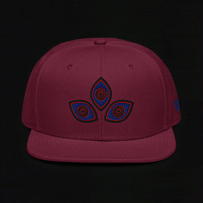 Triclops - Flat Embroidery - Snapback Hat (Maroon)