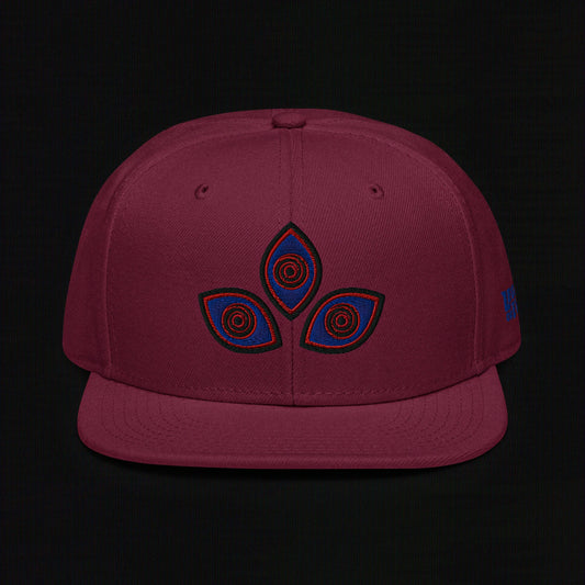 Triclops - Flat Embroidery - Snapback Hat (Maroon)